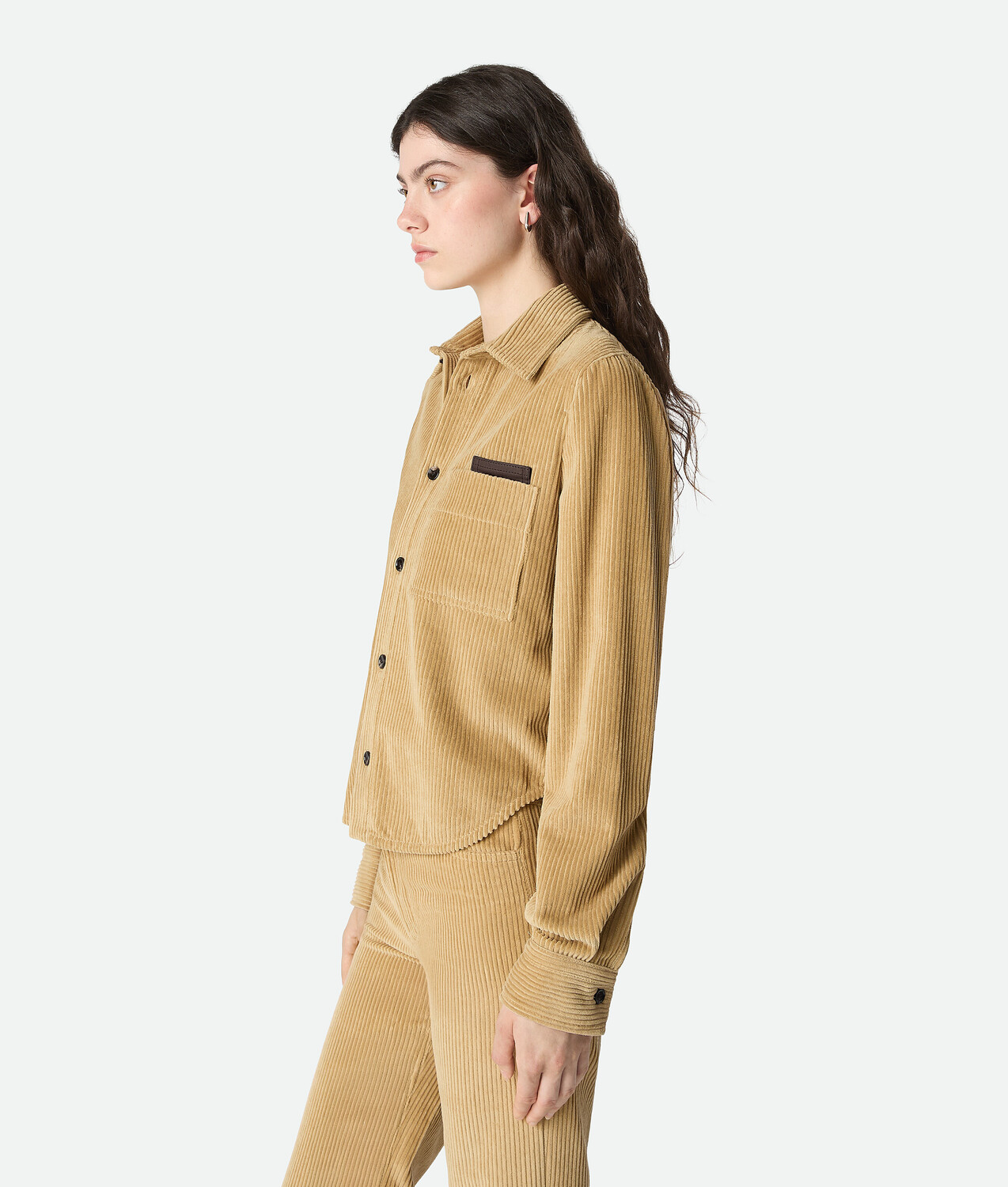 Cotton corduroy shirt BOTTEGA VENETA, светлый дуб — фото 2