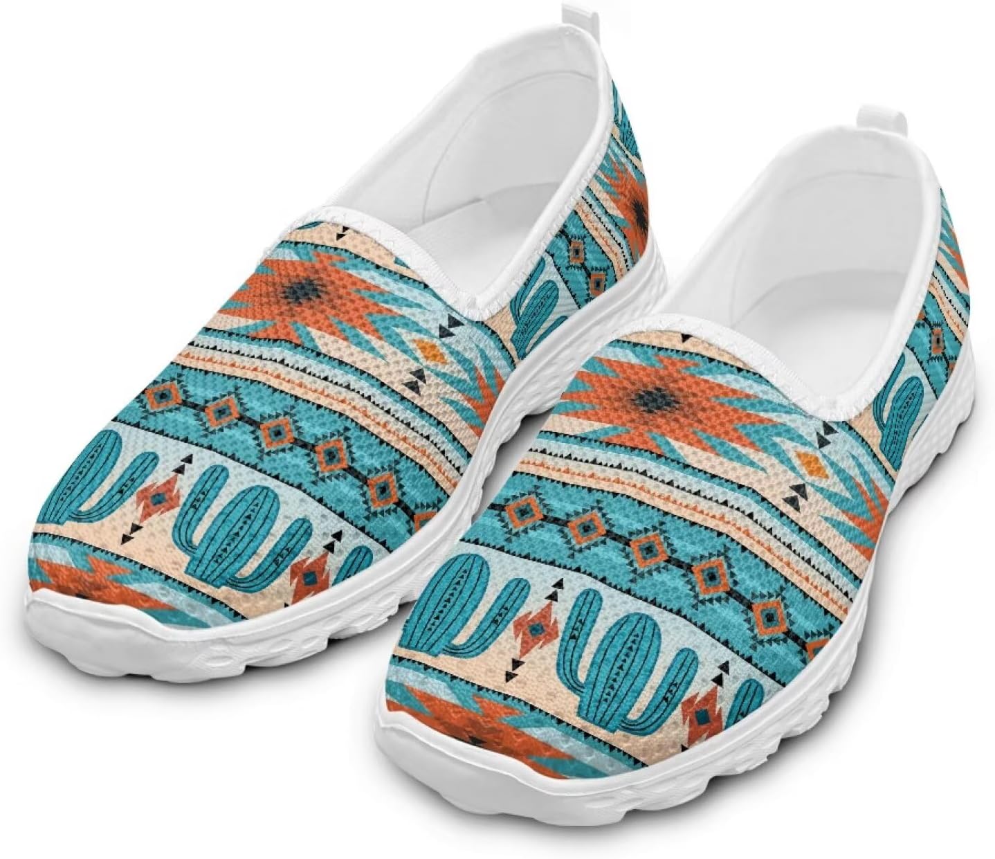 

Женские слипоны Howilath, удобные повседневные антискользящие спортивные туфли, модные лоферы без шнурков с подошвой из ЭВА, размеры 5.5-10.5, Sunflower Aztec