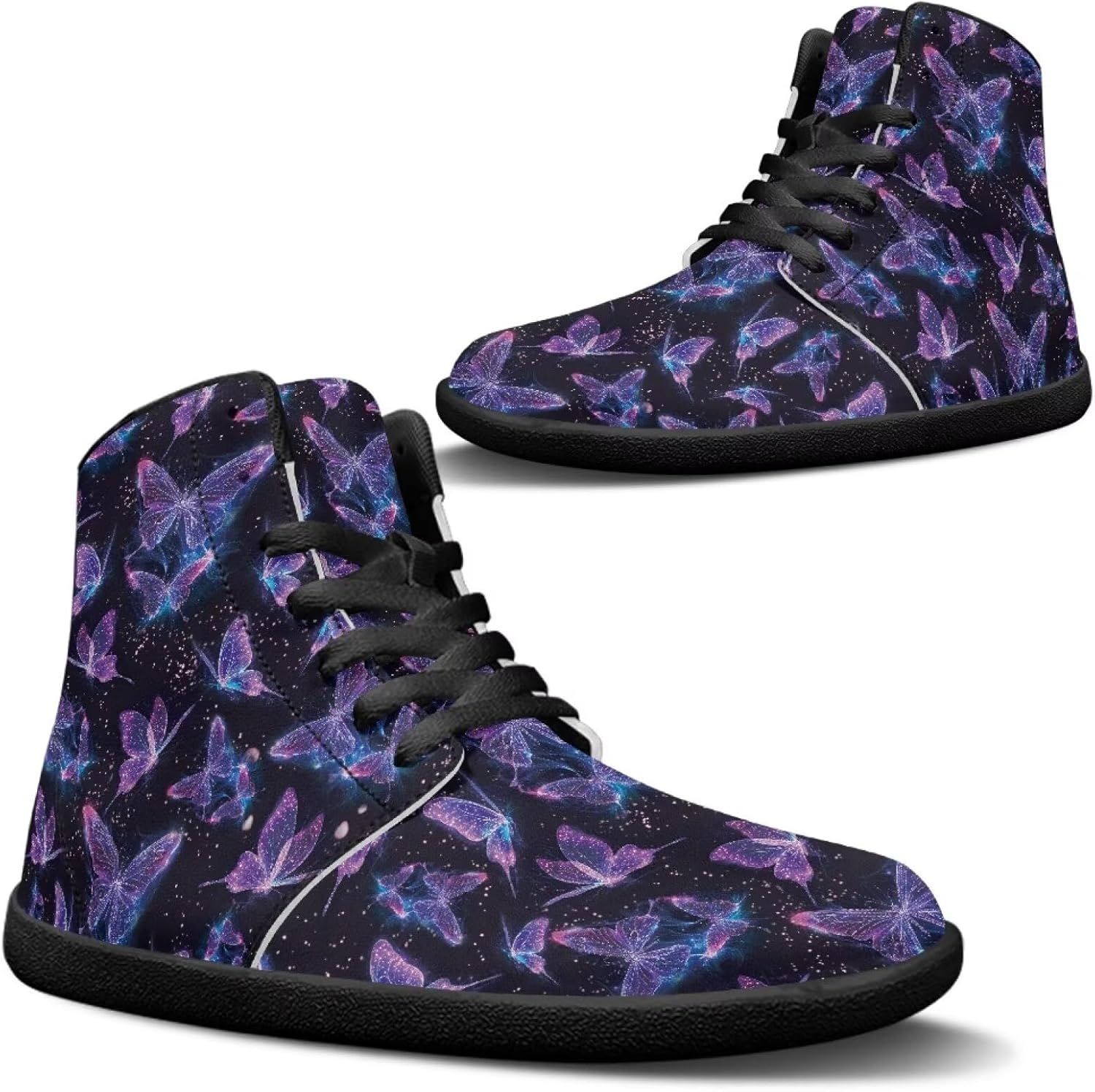 

Женские и мужские высокие кроссовки без подошвы, с шнуровкой, из ПУ-кожи, водонепроницаемые, противоскользящие и повседневные Goronwyfloyd, фиолетовый