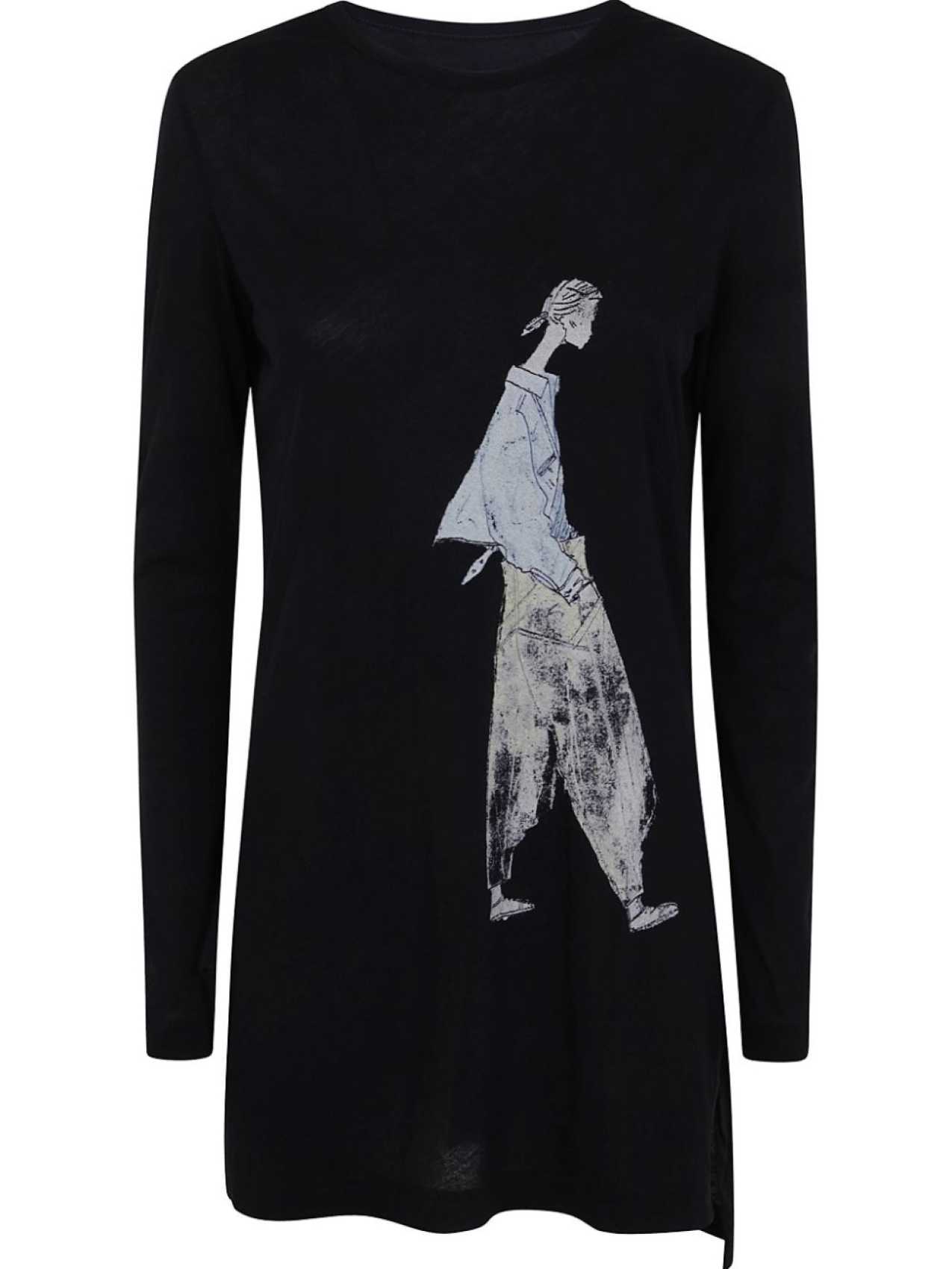 

Yohji Yamamoto платье мини с графичным принтом, черный