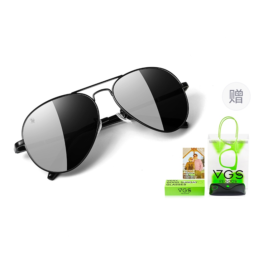 

VEGOOS Солнцезащитные очки авиатор из нержавеющей стали мужские Aviator, Black