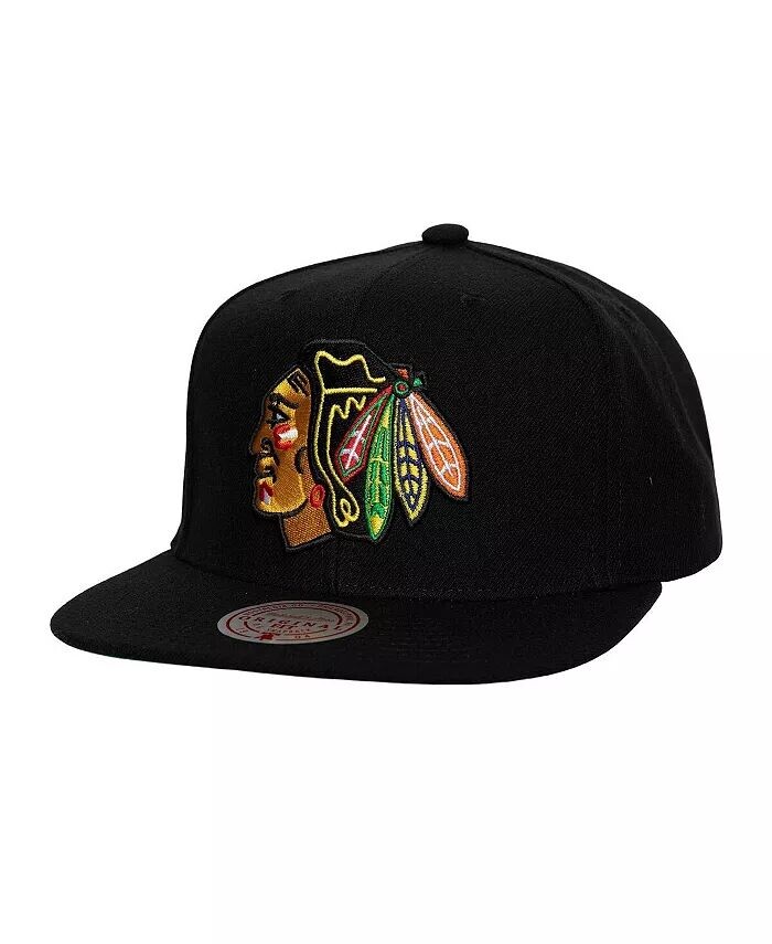 

Мужская черная кепка Snapback Chicago Blackhawks Core Top Spot Spot Mitchell & Ness, черный