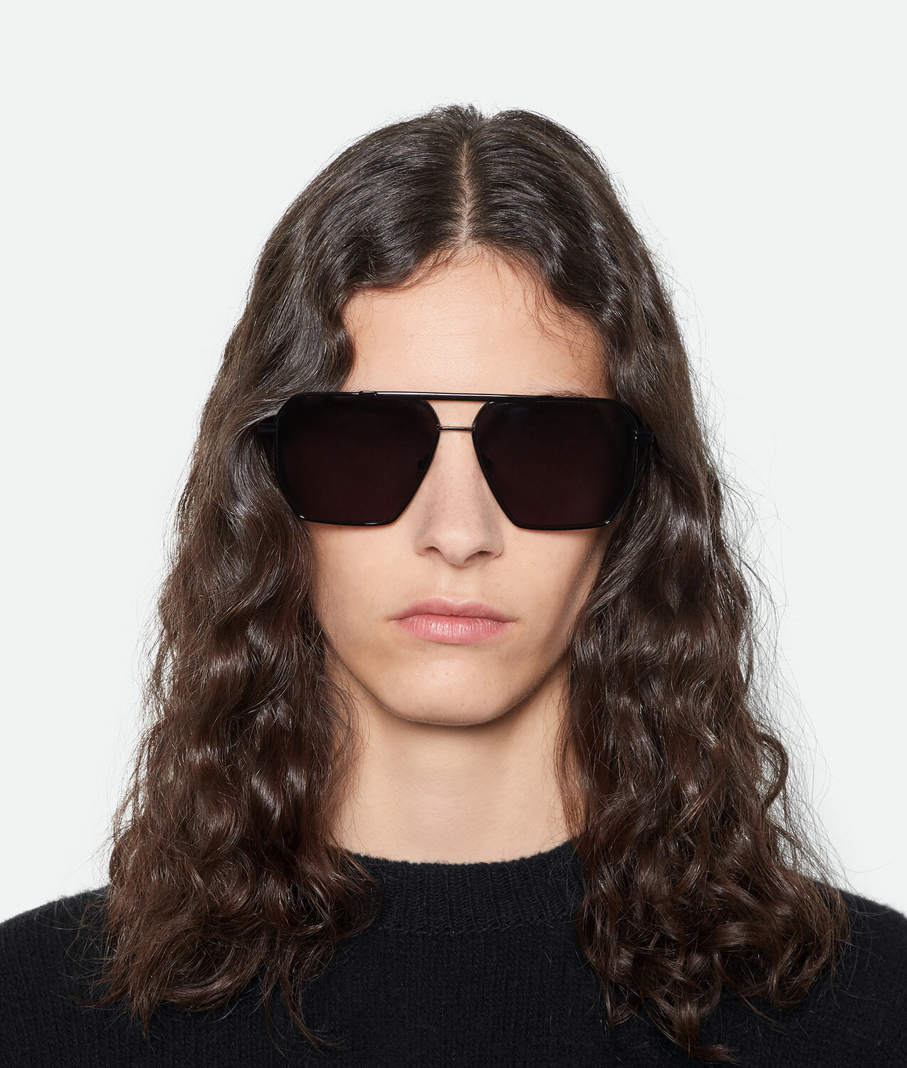 Classic aviator sunglasses BOTTEGA VENETA, черный/серый — фото 2