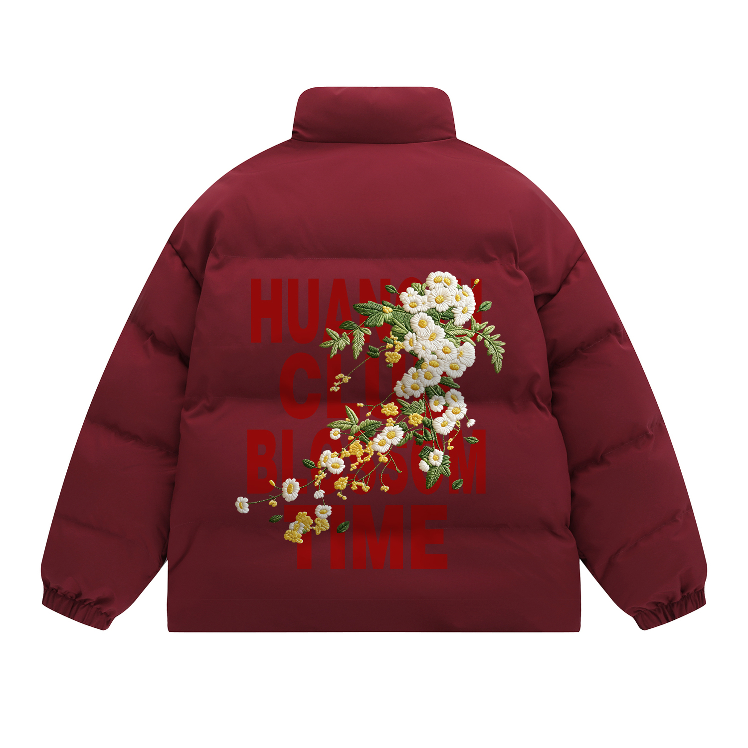 

Пуховик Unisex Stand Collar утепленный стеганый HUANQIU, maroon