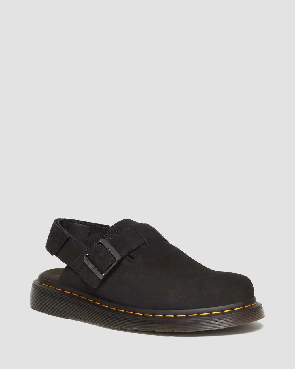 Замшевые мюли Dr. Martens Jorge II с ремешком на пятке, цвет Black — E.H.Suede