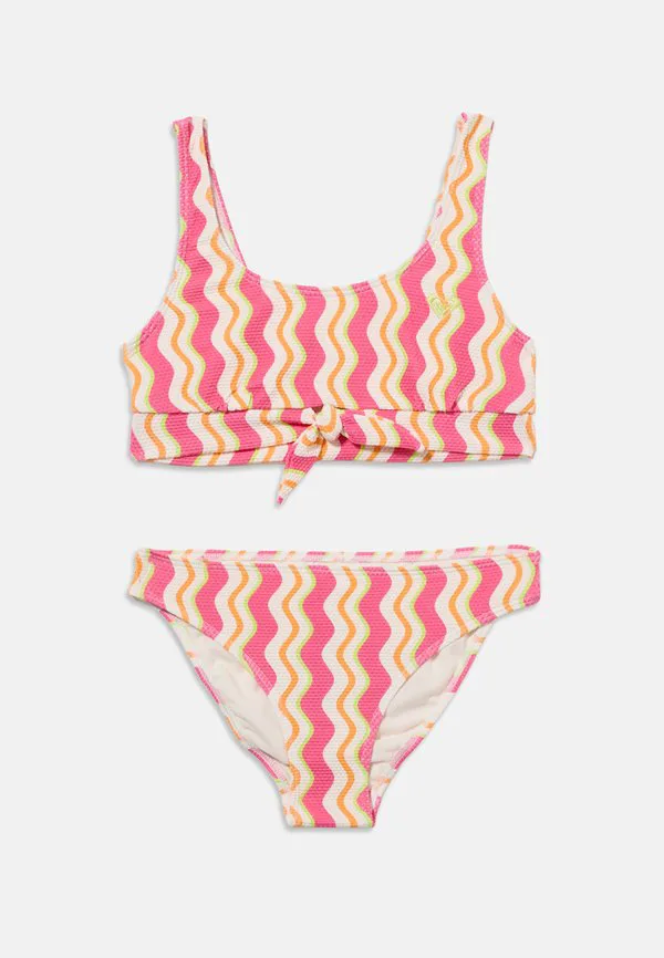 Бикини с эффектными волнами Roxy, Pink/Orange/Green