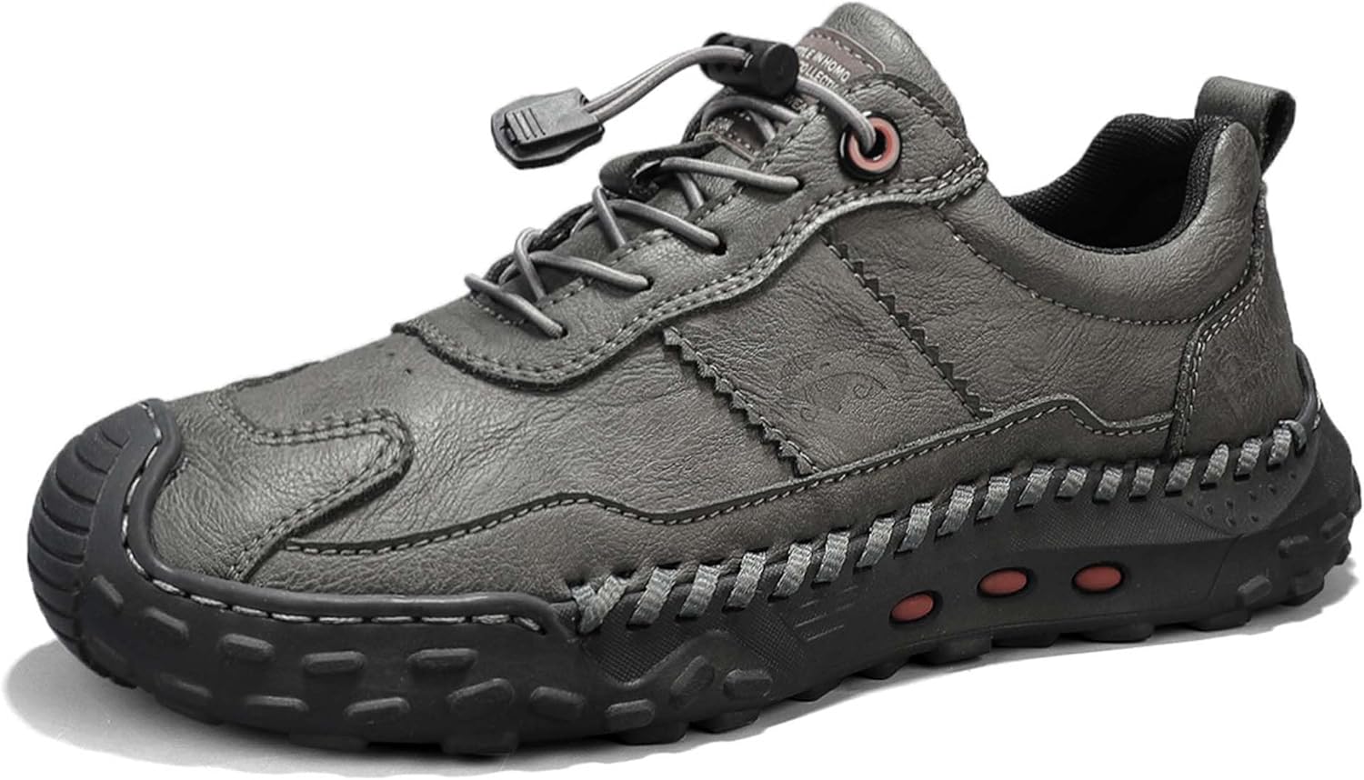 

Мужские премиальные туфли из коровьей кожи для прогулок, легкая шнуровка, повседневные кроссовки, плоская обувь для вождения, ручная строчка, сетчатая подкладка, на все сезоны Generic, серый