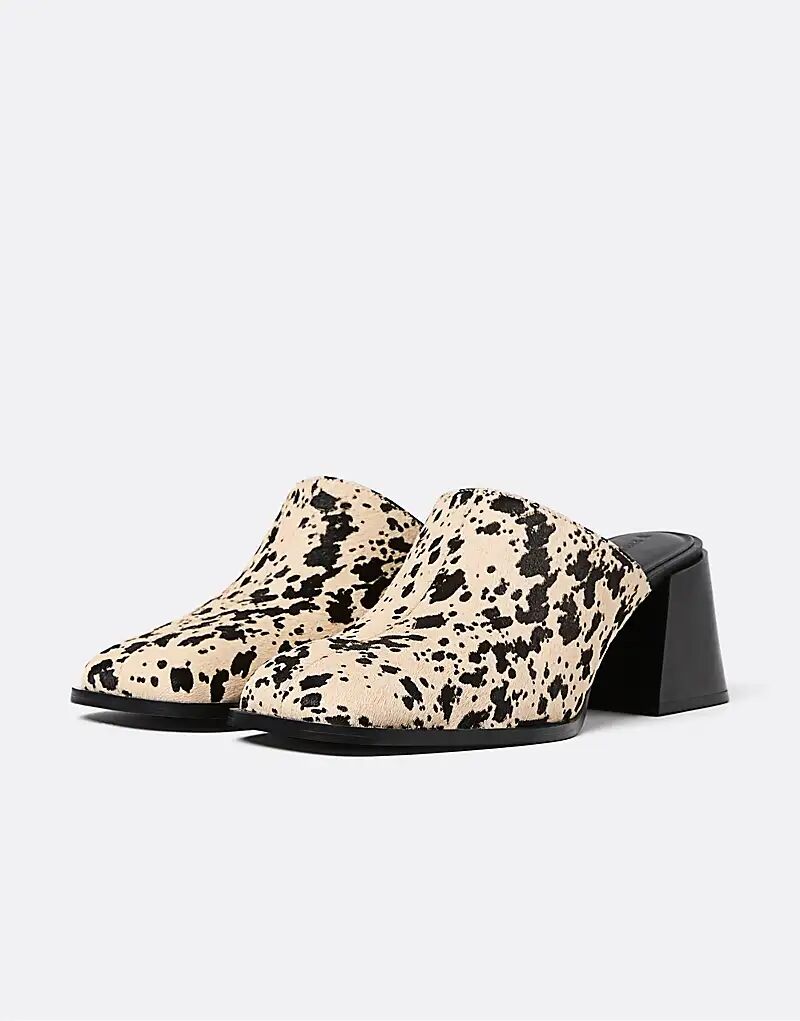 Сабо Stradivarius Fur с анималистичным принтом, разноцветные
