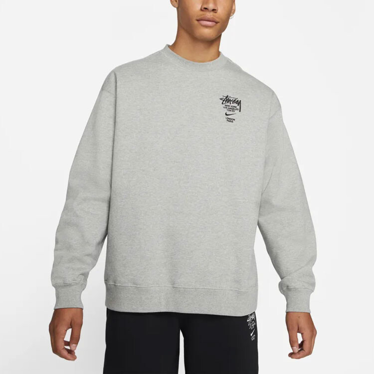 Толстовка Nike X Nike Cobranded Series унисекс серая Stussy, серый — фото 4