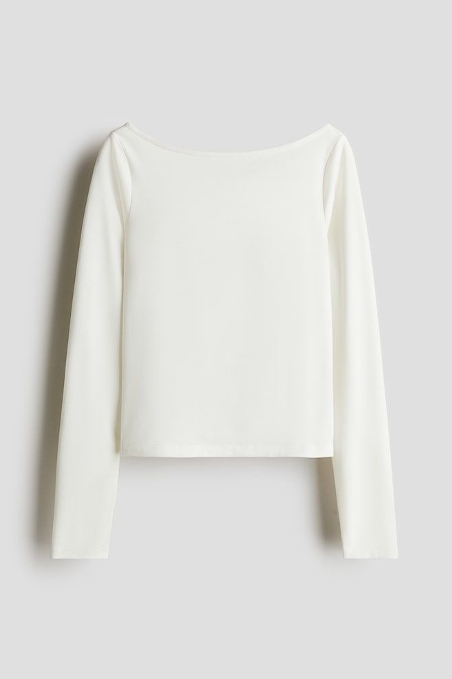 

Рубашка из джерси с вырезом H&M, белый