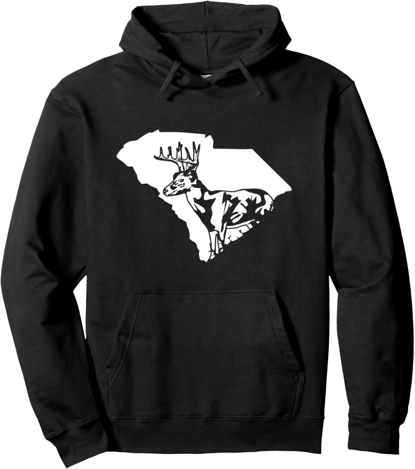 

Охота на оленей - Толстовка с изображением карты Каролины для охотников Outdoor Products, черный