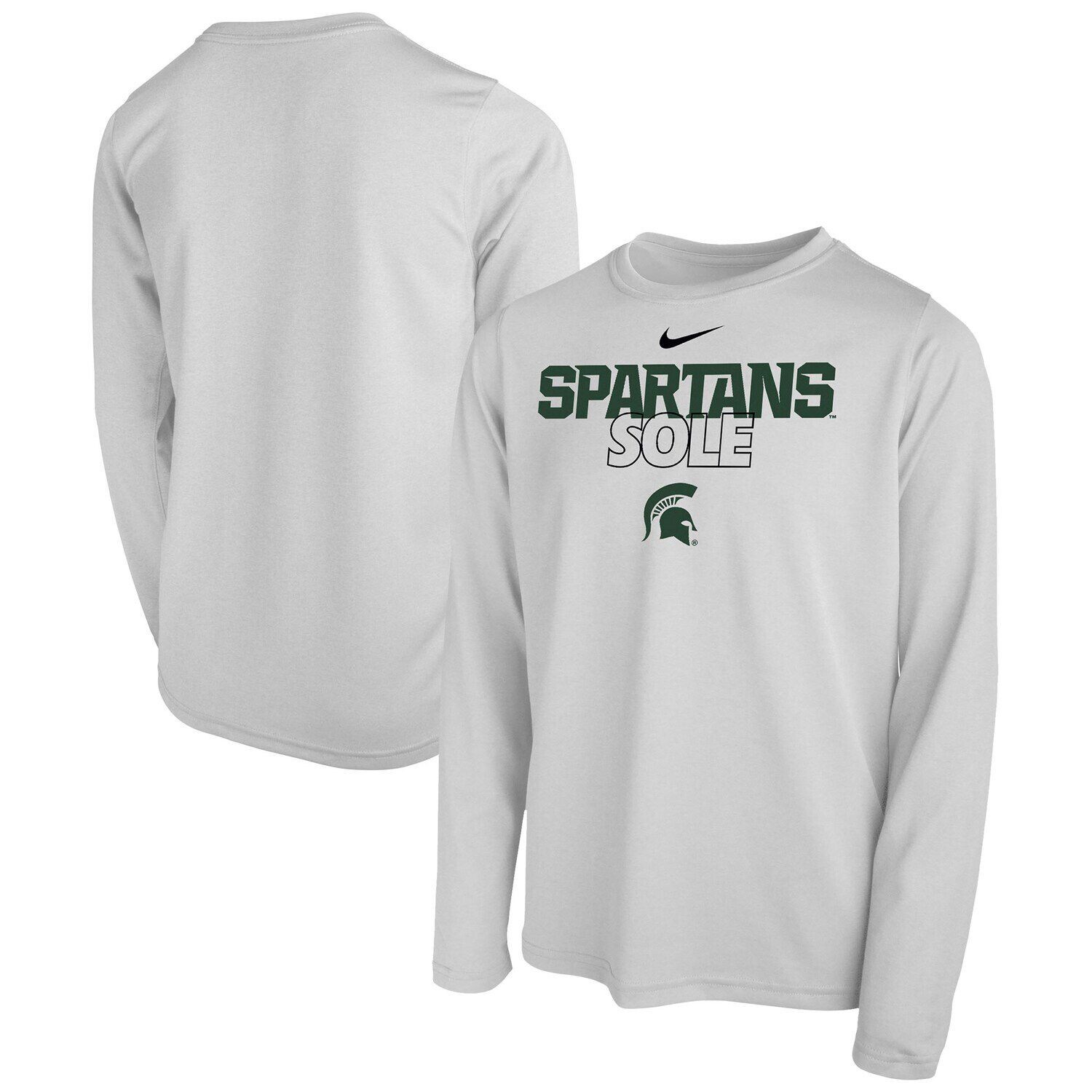 

Молодежная футболка Nike White Michigan State Spartans 2023 On Court Sole Bench Nike