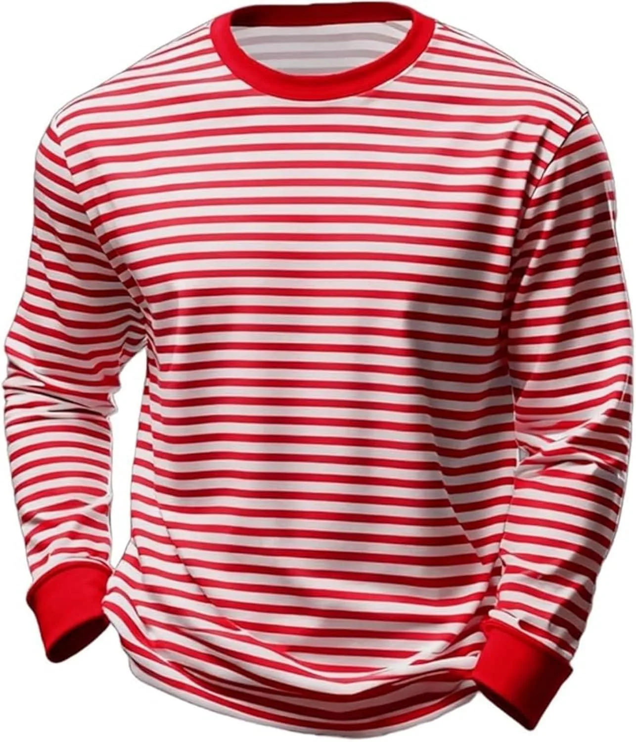 

CRNTCEM Casual Oversized полосатая футболка для мужчин, длинный рукав