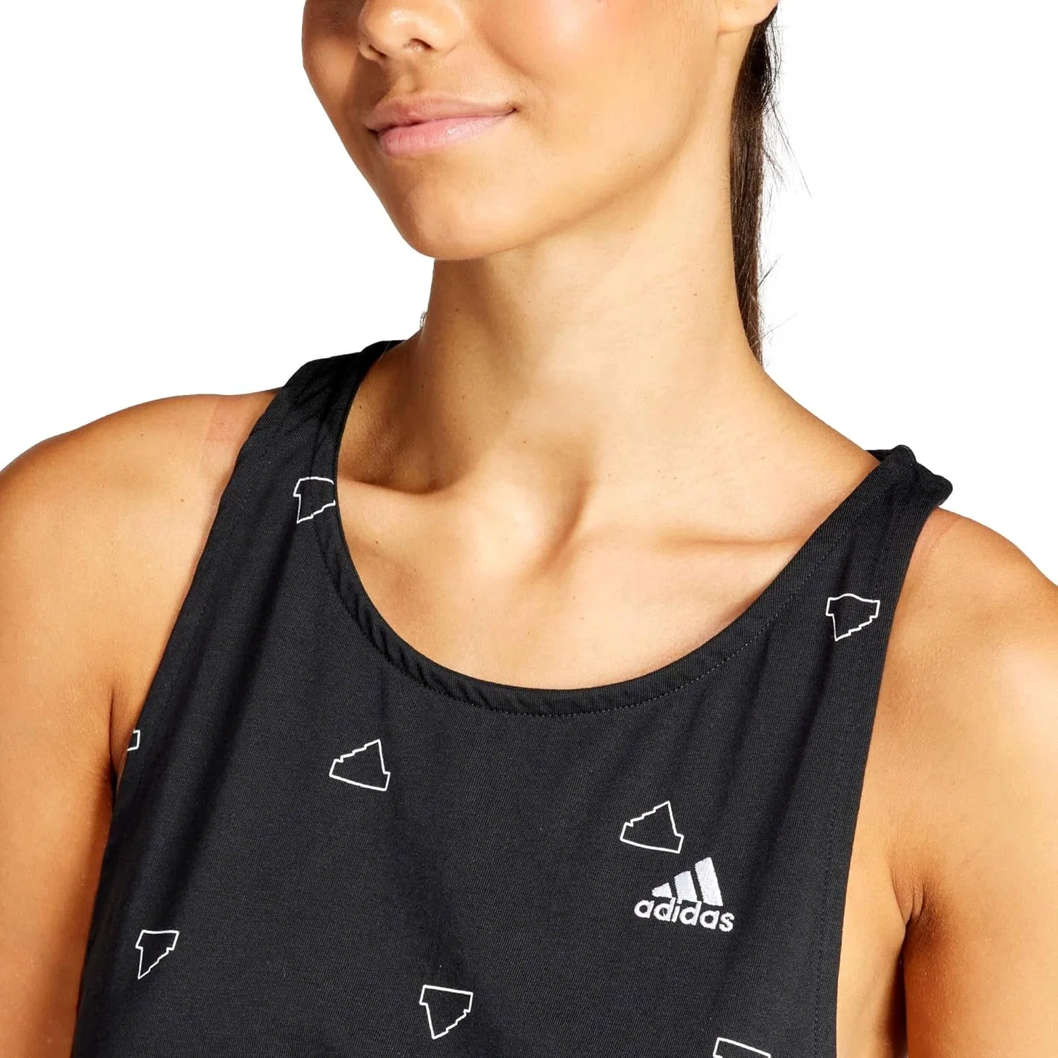 Топ женский свободного кроя adidas, черный — фото 4