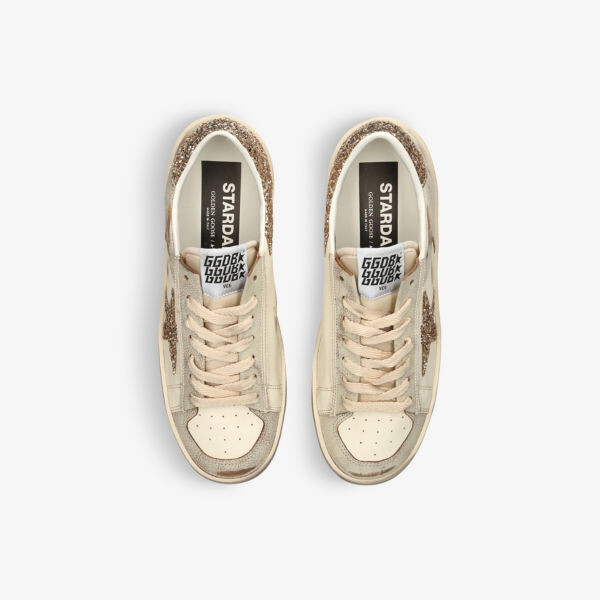 Кожаные кроссовки Stardan с блестками и звездами Golden Goose, белый — фото 2