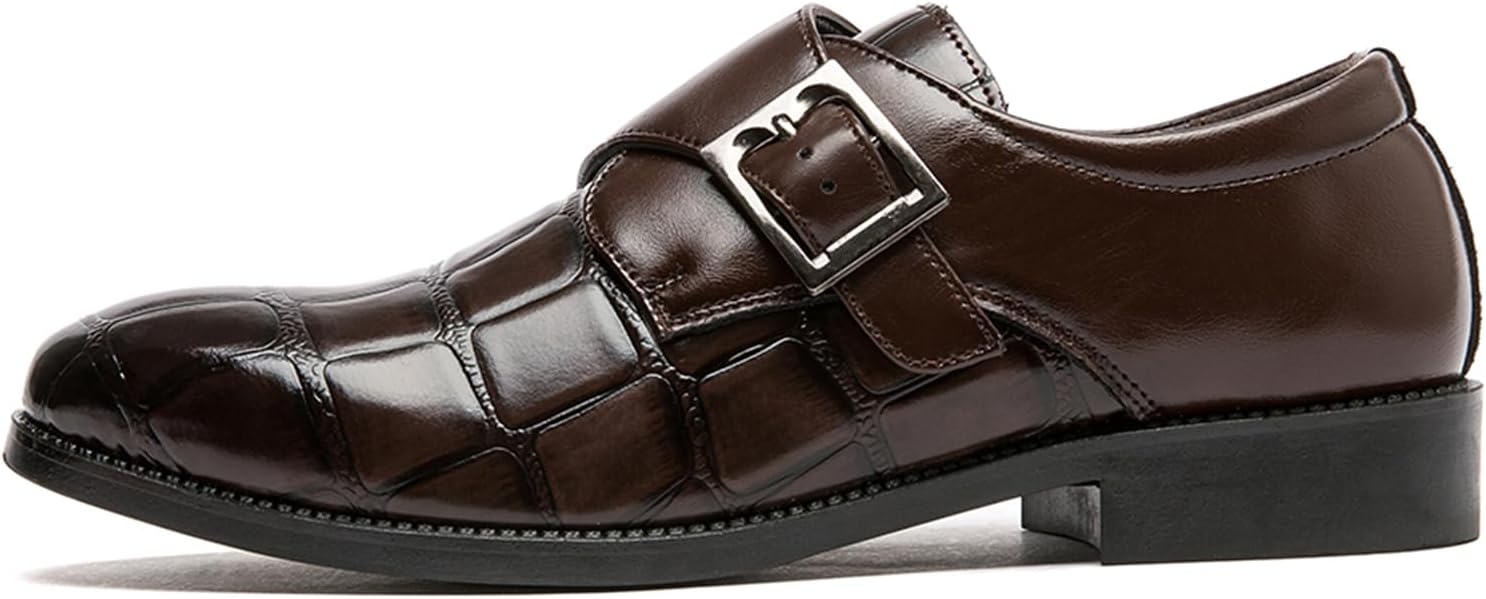 

Мужские туфли-лоферы с монковым ремешком, слипоны, мужская деловая повседневная обувь Abborora, темно-коричневый