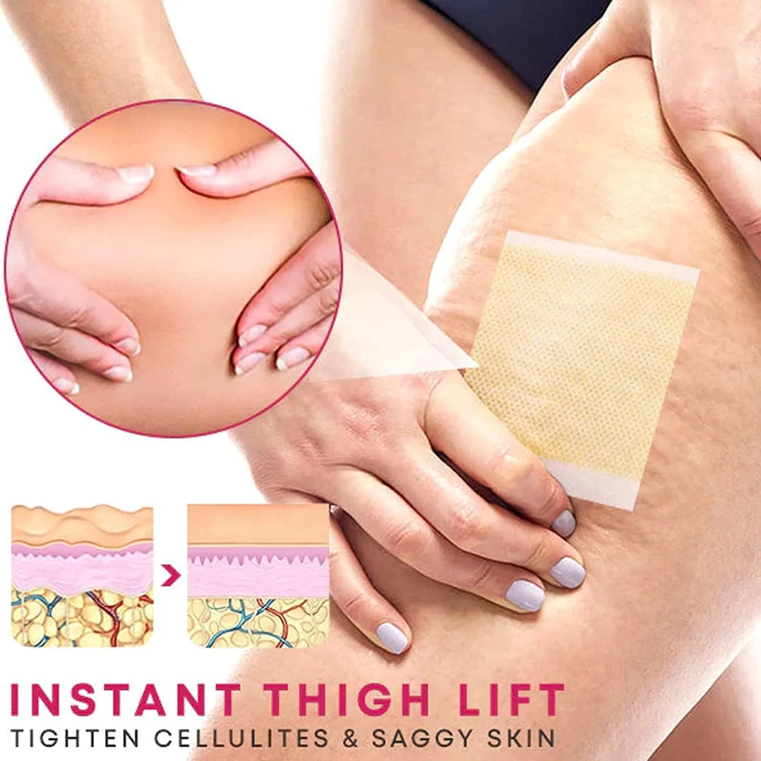Антицеллюлитные патчи для бедер BodiFix Restore & Firm Thigh Wrap Pnedeodm, 300 Pieces. — фото 2