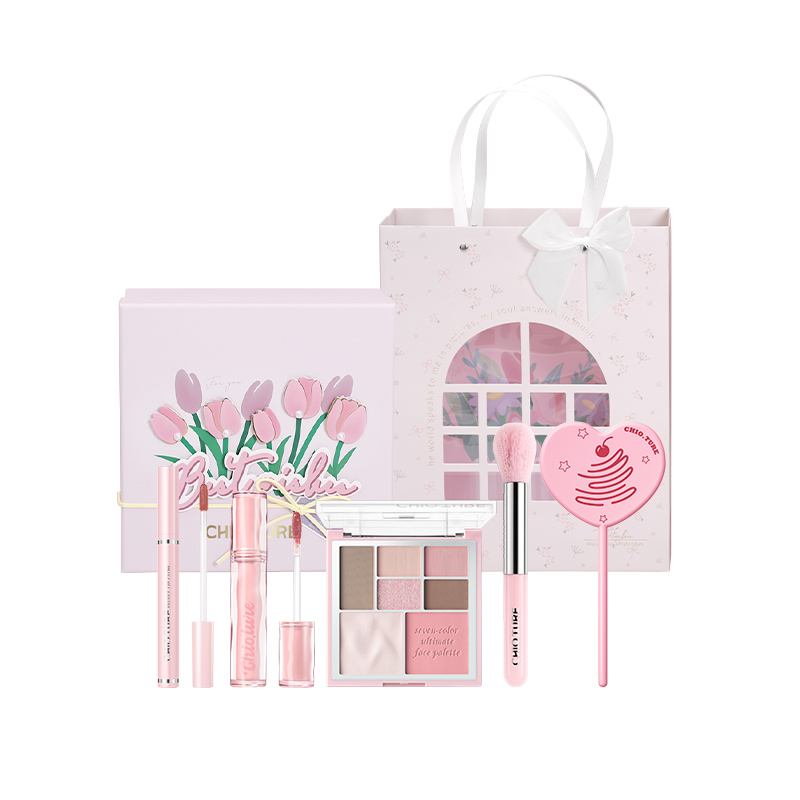 

Набор для макияжа tulip story box контуринг легко растушевывается глянцевая помада натуральный CHIOTURE