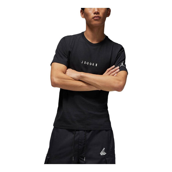 

Футболка Air Jordan Embossed Air Crew T-Shirt 'Black', черный