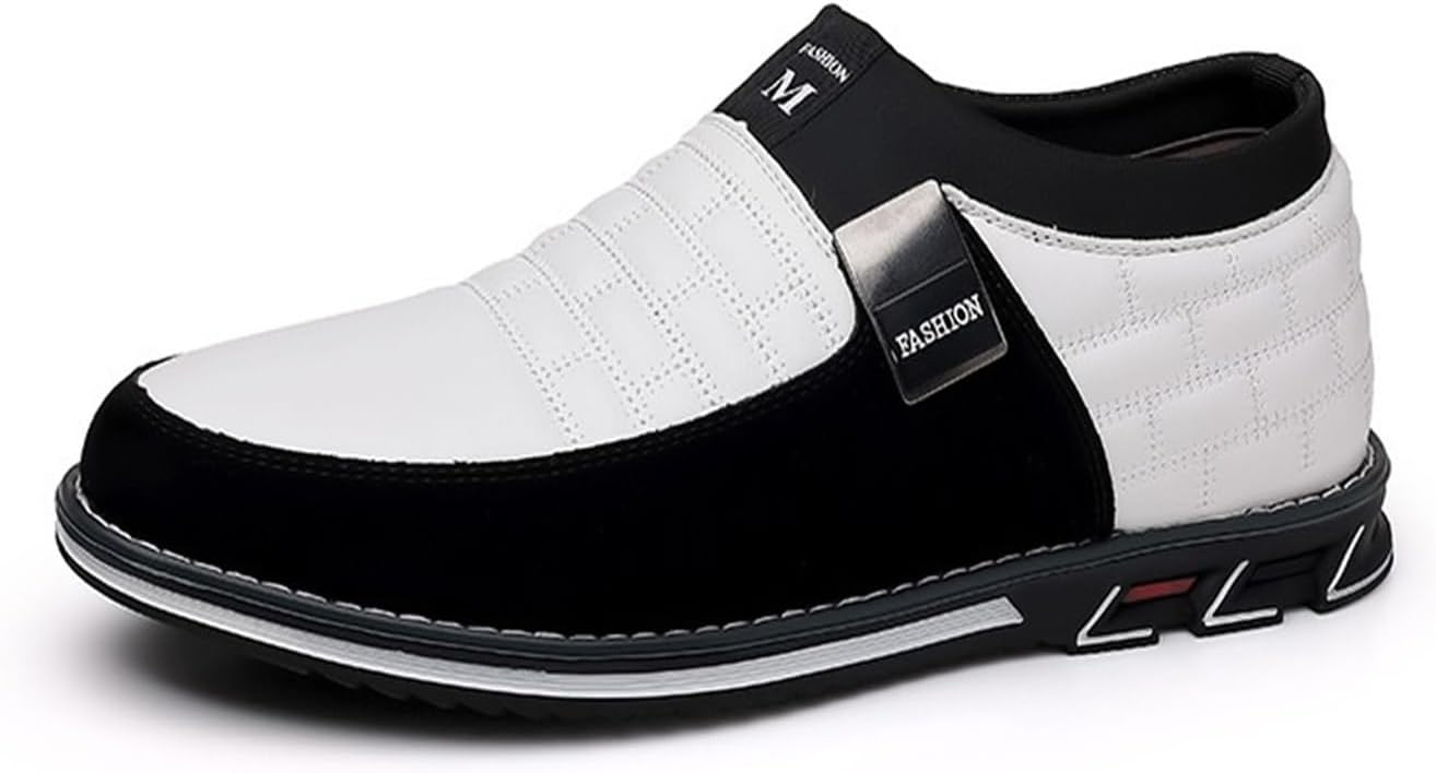 

Мужские классические туфли широкого размера, удобные туфли-слипоны, модные деловые повседневные оксфорды, мягкие лоферы, дерби для работы в офисе, вождения и прогулок Dmgyck, белый