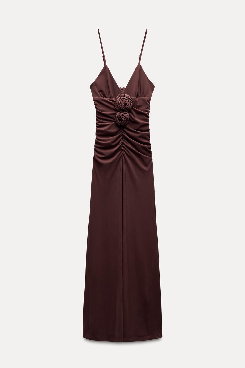 

Платье миди с цветочным рисунком ZARA, цвет aubergine