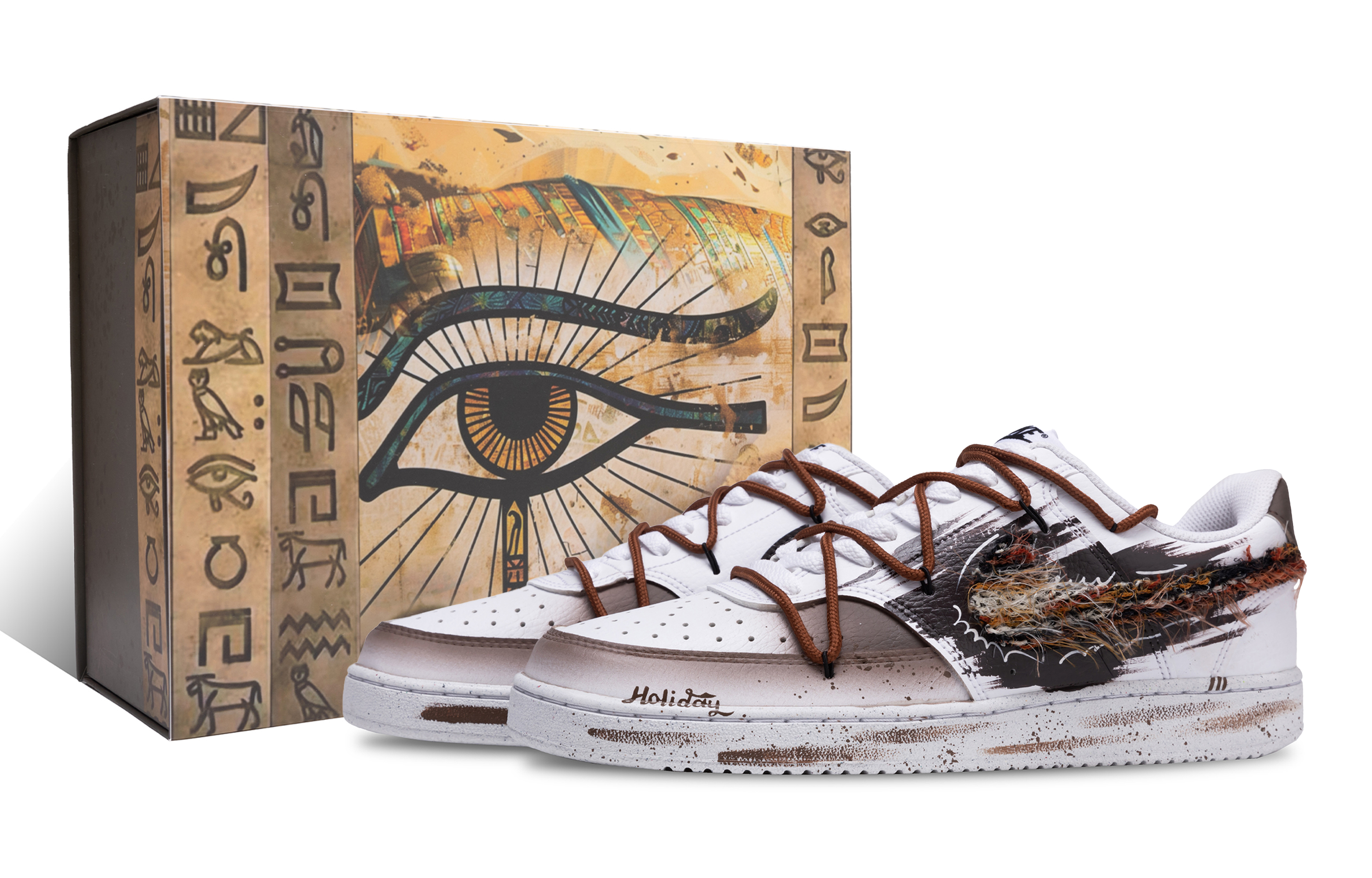 

Nike Кроссовки Court Vision 1 Ugly, износостойкие, низкие, для скейтбординга, мужские, коричневые, белые