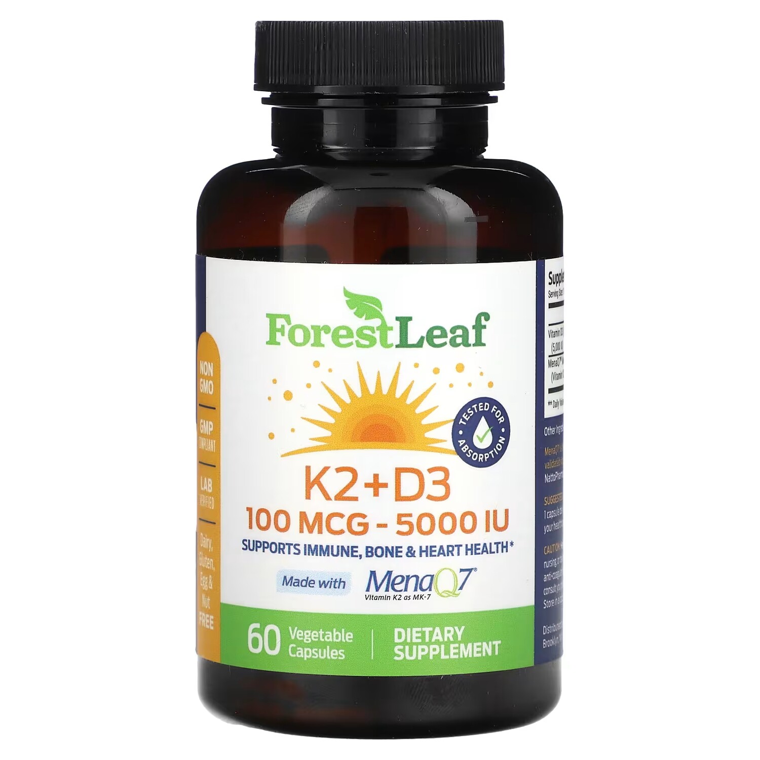 

Forest Leaf K2 + D3, 60 капсул