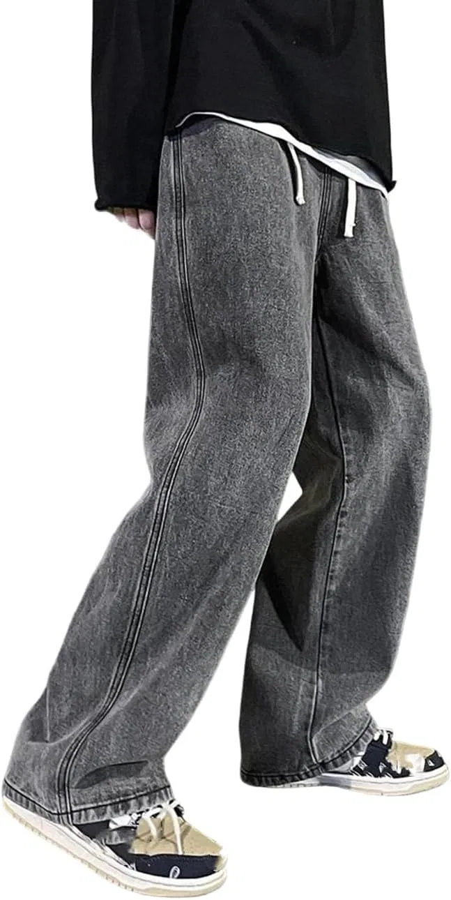 Джинсы свободные Men's Korean Version, Gray