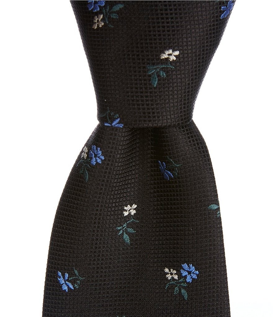 

Пол Смит Мини Цветы 3.14Тканый шелковый галстук Paul Smith, синий