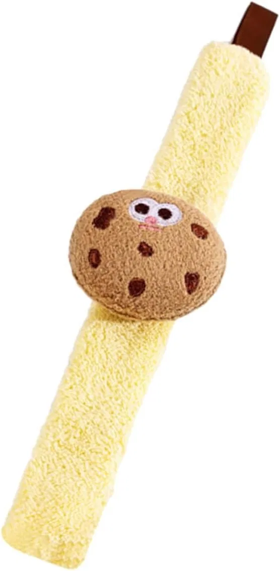 Наручный браслет для умывания Healvian из желтого кораллового флиса, 24x3.5 см