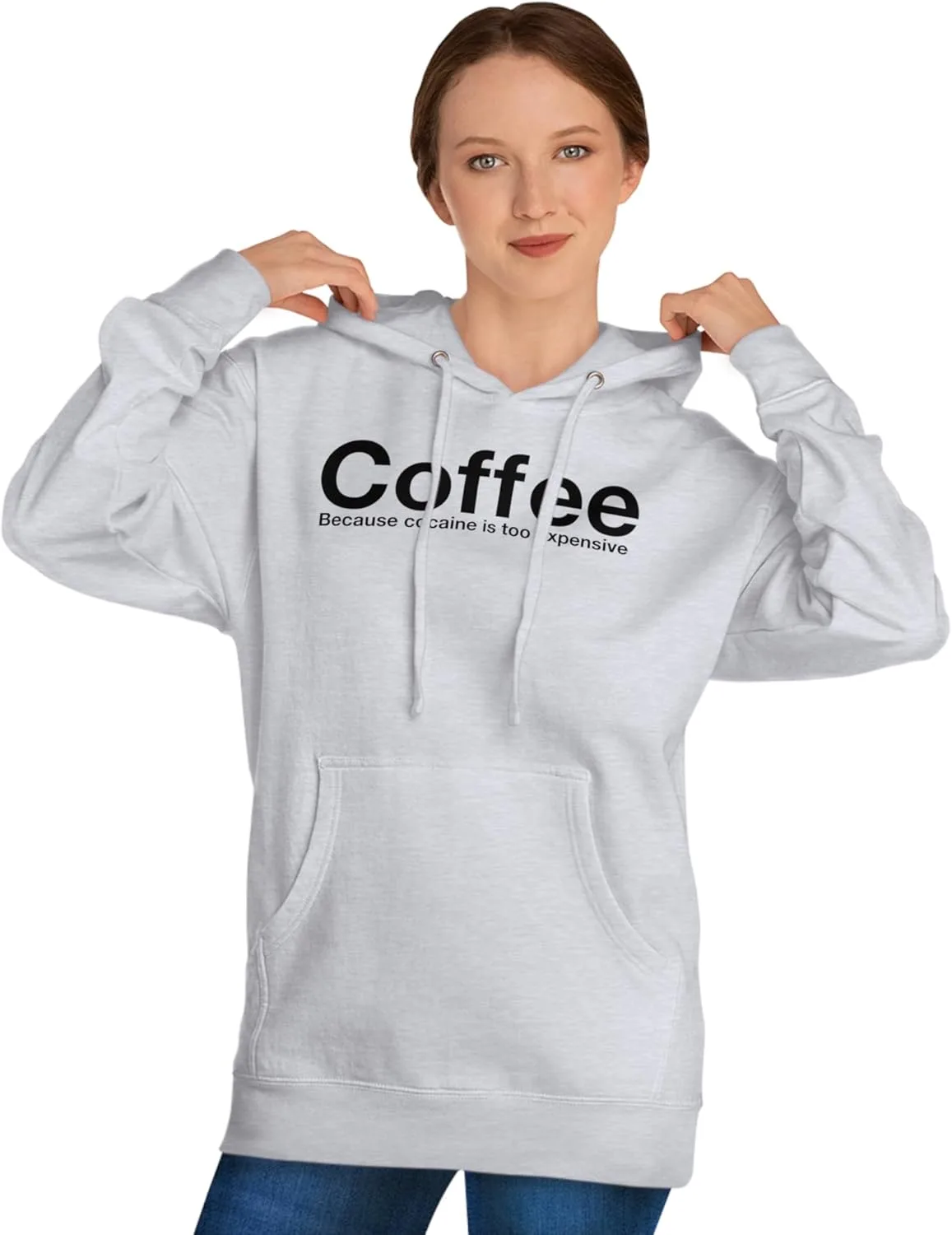Толстовка Coffee Because Cocaine is to Expensive GENERIC, серый — фото 3