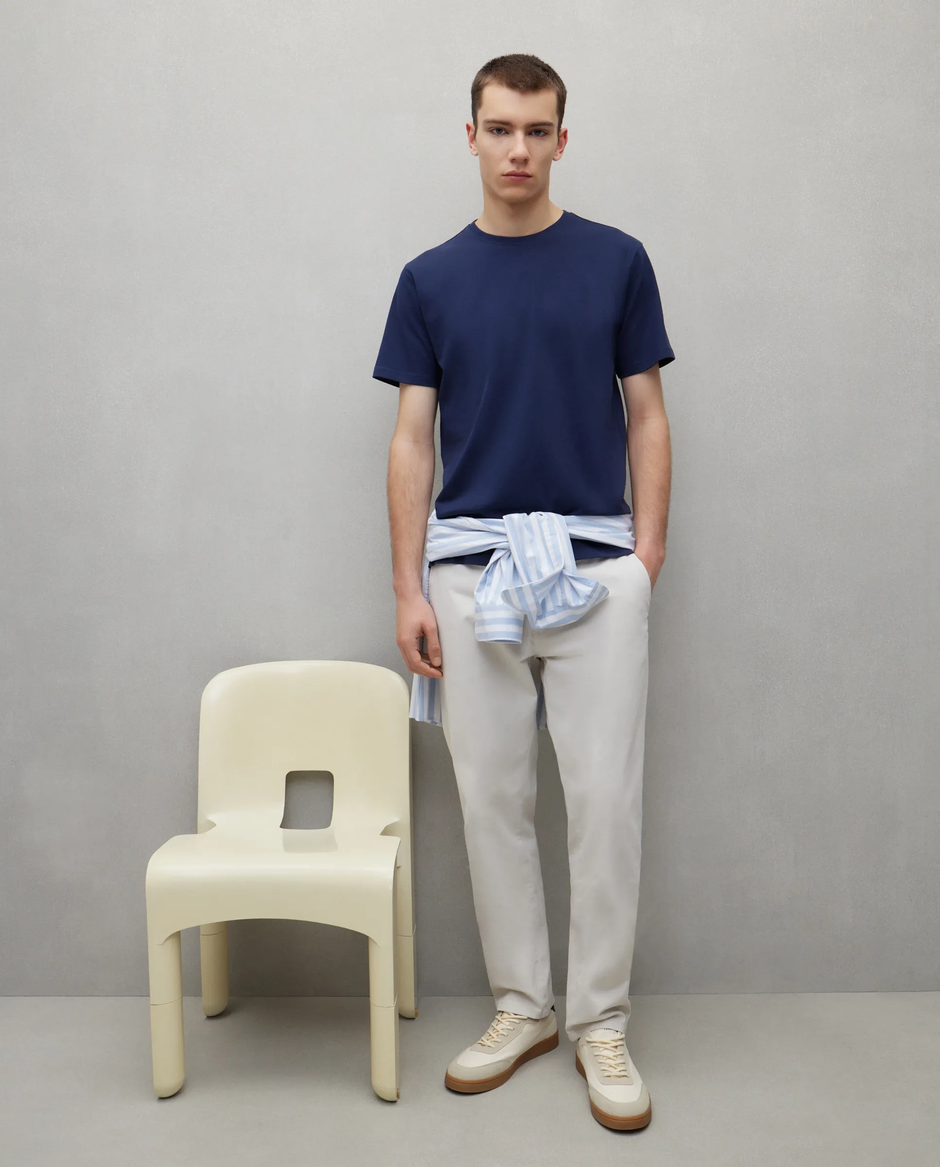 

Мужская однотонная футболка Easy Wear, темно-синий