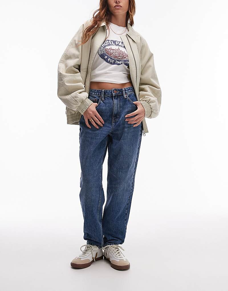 

Topshop – Original – Синие джинсы Mom с завышенной талией