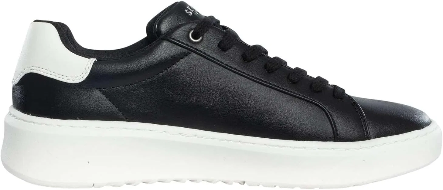 Мужские кроссовки Skechers на платформе, Black Duraleather White Heel Trim — фото 3