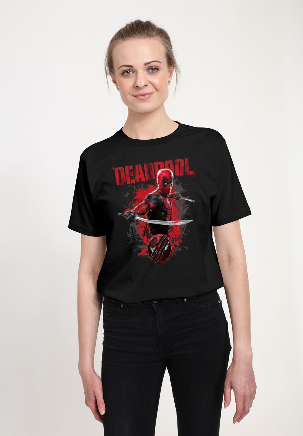 

Футболка с принтом DEADPOOL WOLVERINE Marvel, черный