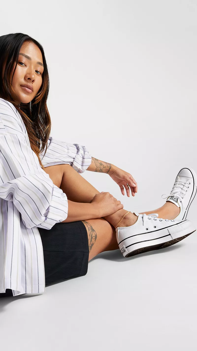 Низкие кроссовки Converse Chuck Taylor All Star на платформе с подъемом, белый — фото 3