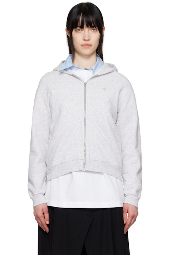 

Серая толстовка с капюшоном на молнии Acne Studios