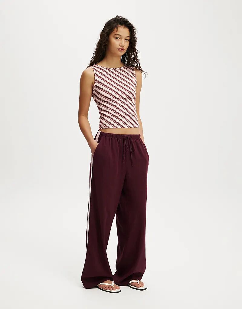 

Широкие брюки Cotton On Haven бордового цвета Cotton On