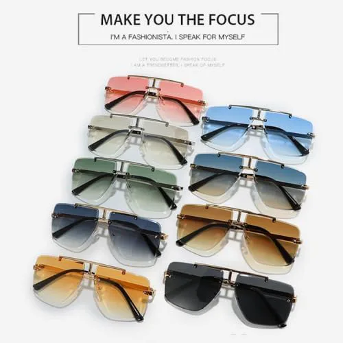 

Солнцезащитные очки 2027 года для женщин и мужчин, модные солнцезащитные очки, популярные для вечеринок и вождения, золотисто-серые, один размер MTZJH, One Color