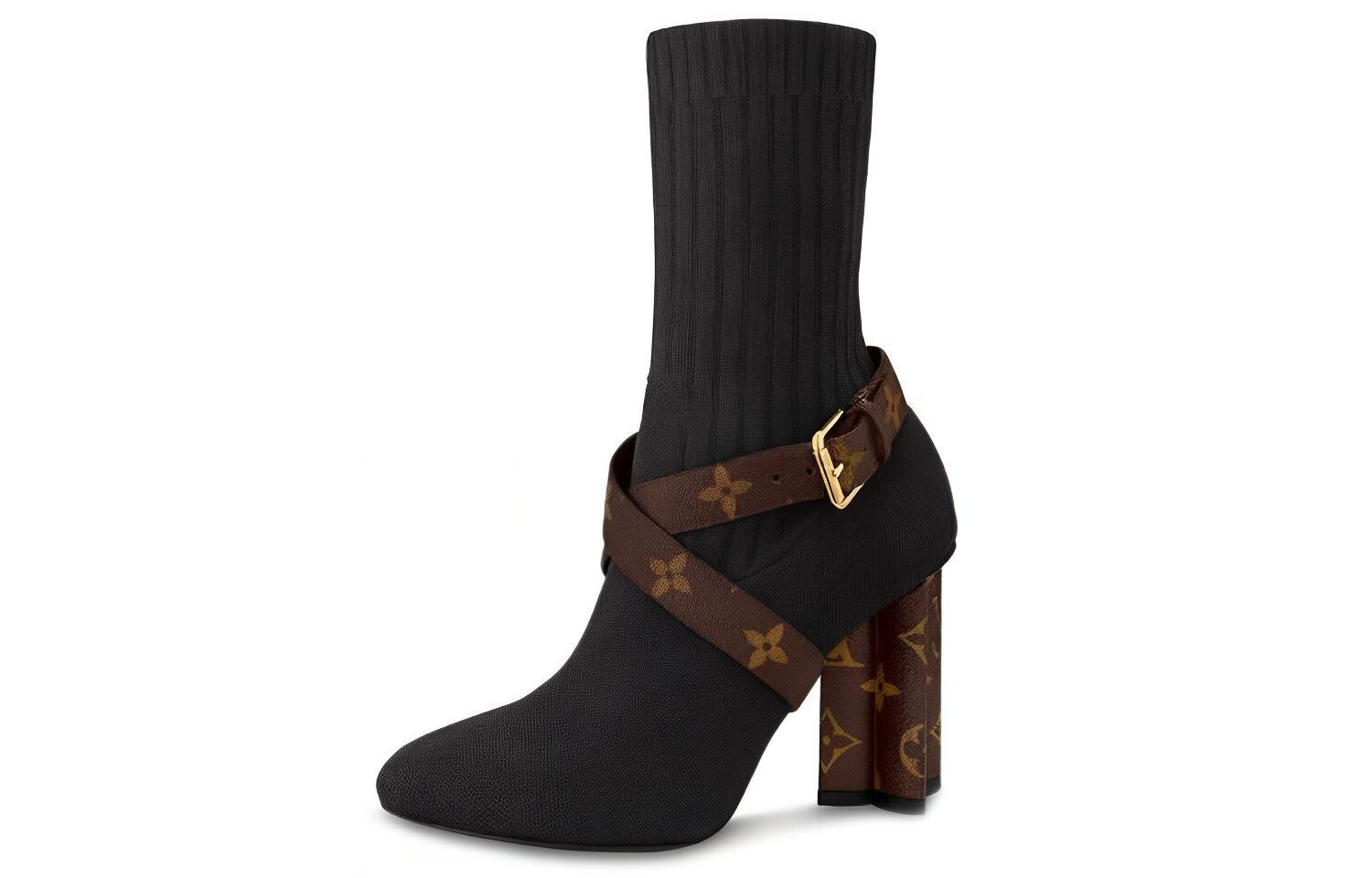 Ботильоны женские силуэтные задние/коричневые Louis Vuitton