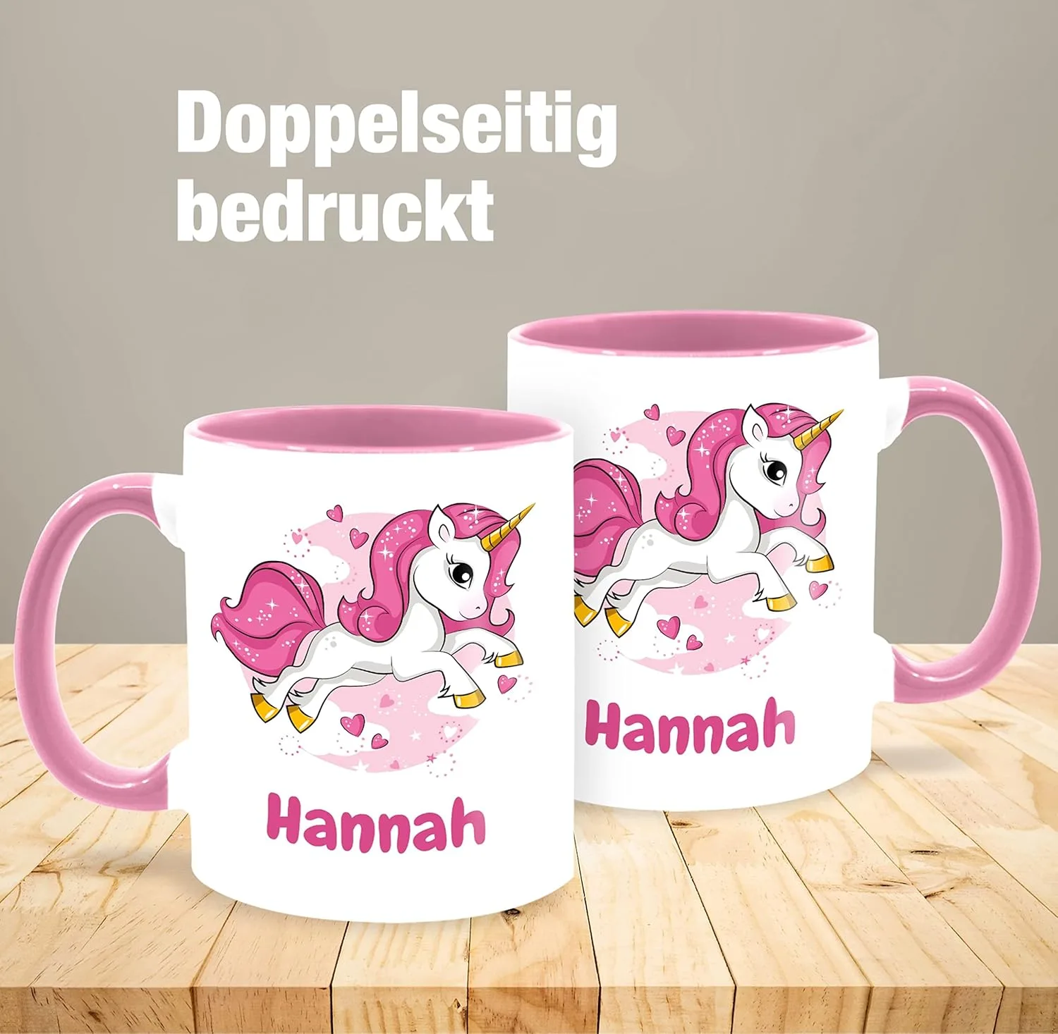 Кружка 325 мл – Unicorn Name I Unicorn I Unicorns – Pink Geschenk mit Namen personalisiert by Shirtracer — фото 4