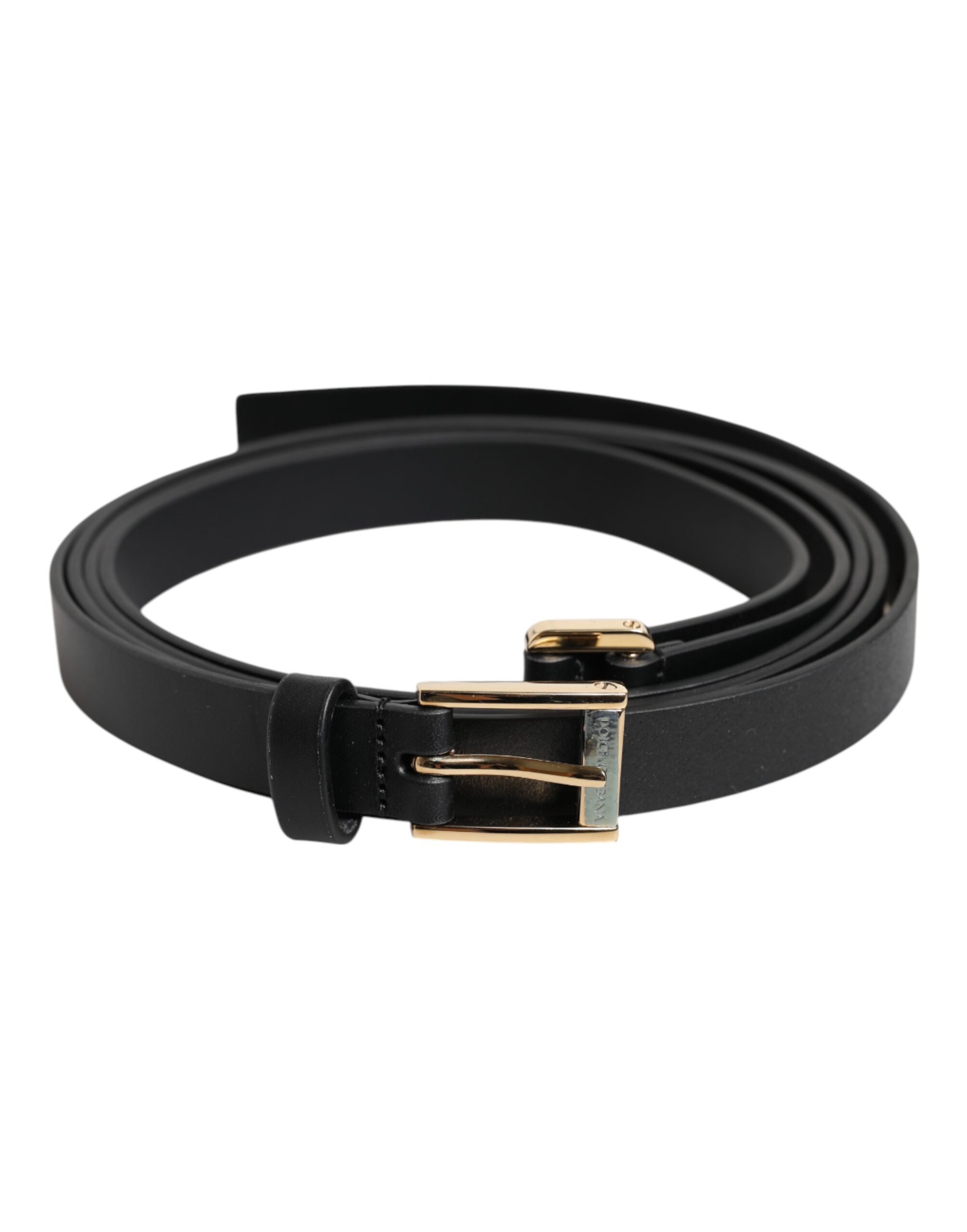 

Черный классический золотой металлический ремень с логотипом пряжкой Dolce & Gabbana, Black