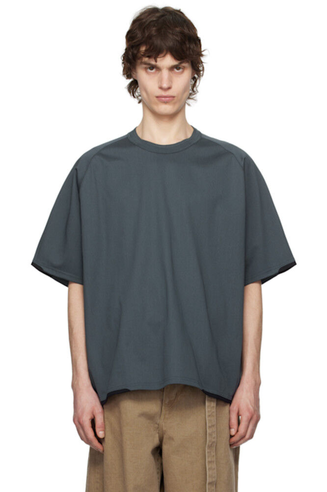 

Футболка из хлопкового джерси синего цвета sacai