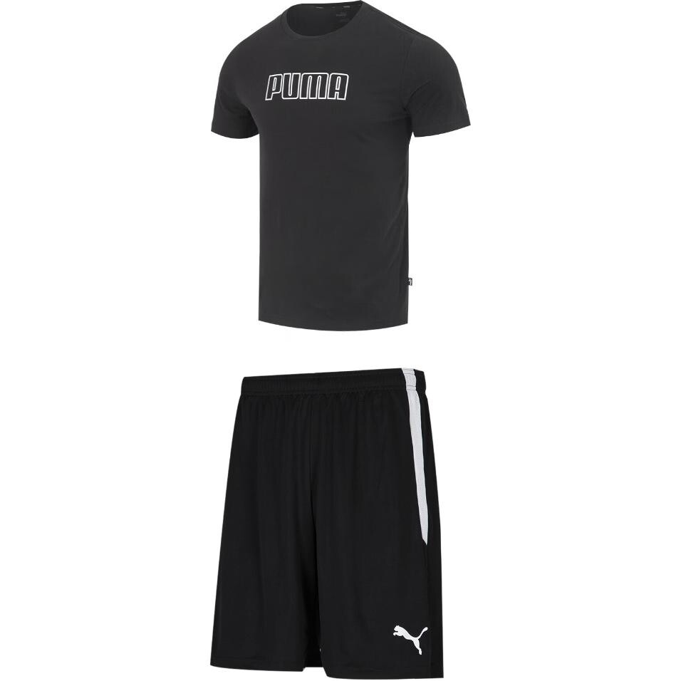 

Повседневный спортивный мужской спортивный костюм черный Puma, черный