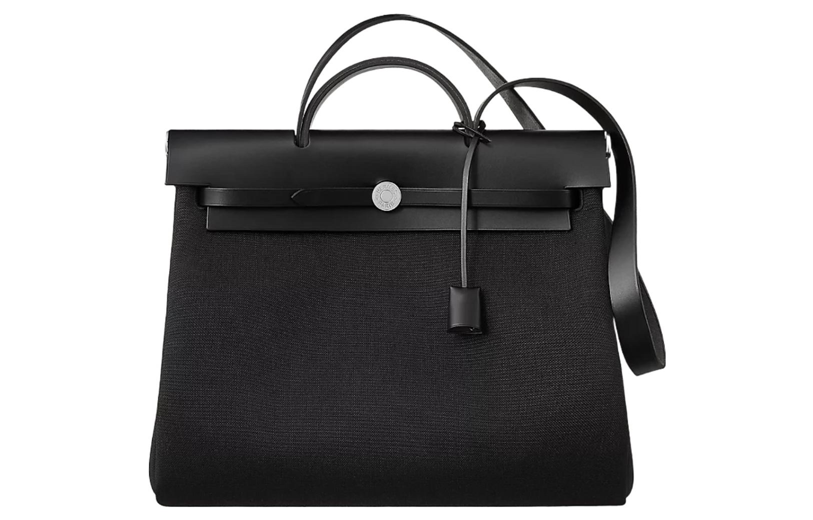 

Сумка Herbag Zip Canvas With Leather, наплечная, через плечо, мужская черная HERMES