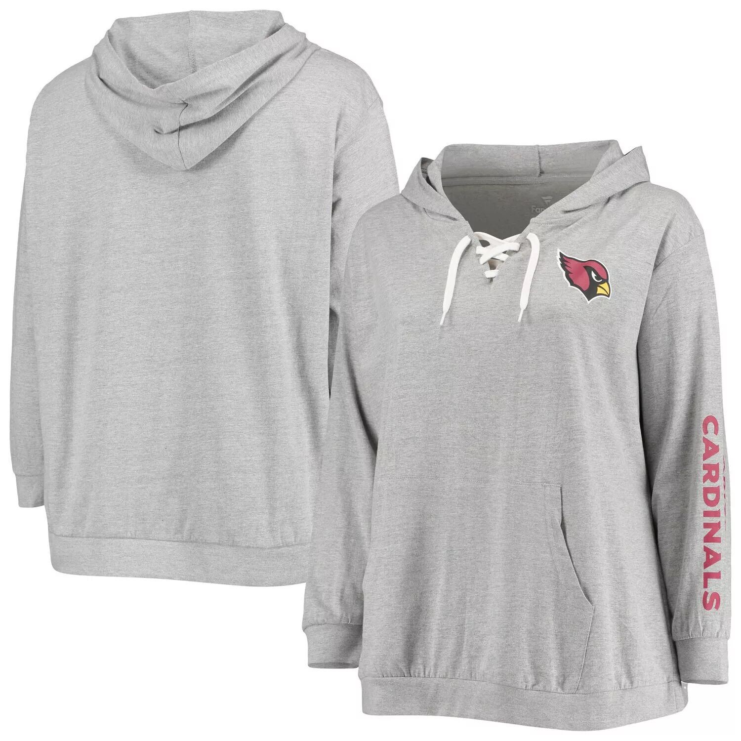 

Женская фирменная толстовка с капюшоном Fanatics серого цвета с принтом Arizona Cardinals, пуловер на шнуровке больших размеров Fanatics, Серый, Женская фирменная толстовка с капюшоном Fanatics серого цвета с принтом Arizona Cardinals, пуловер на шнуровке