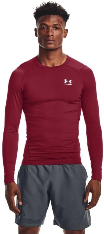 

Under Armour мужская футболка HeatGear Compression с длинным рукавом, Cardinal (625)/White