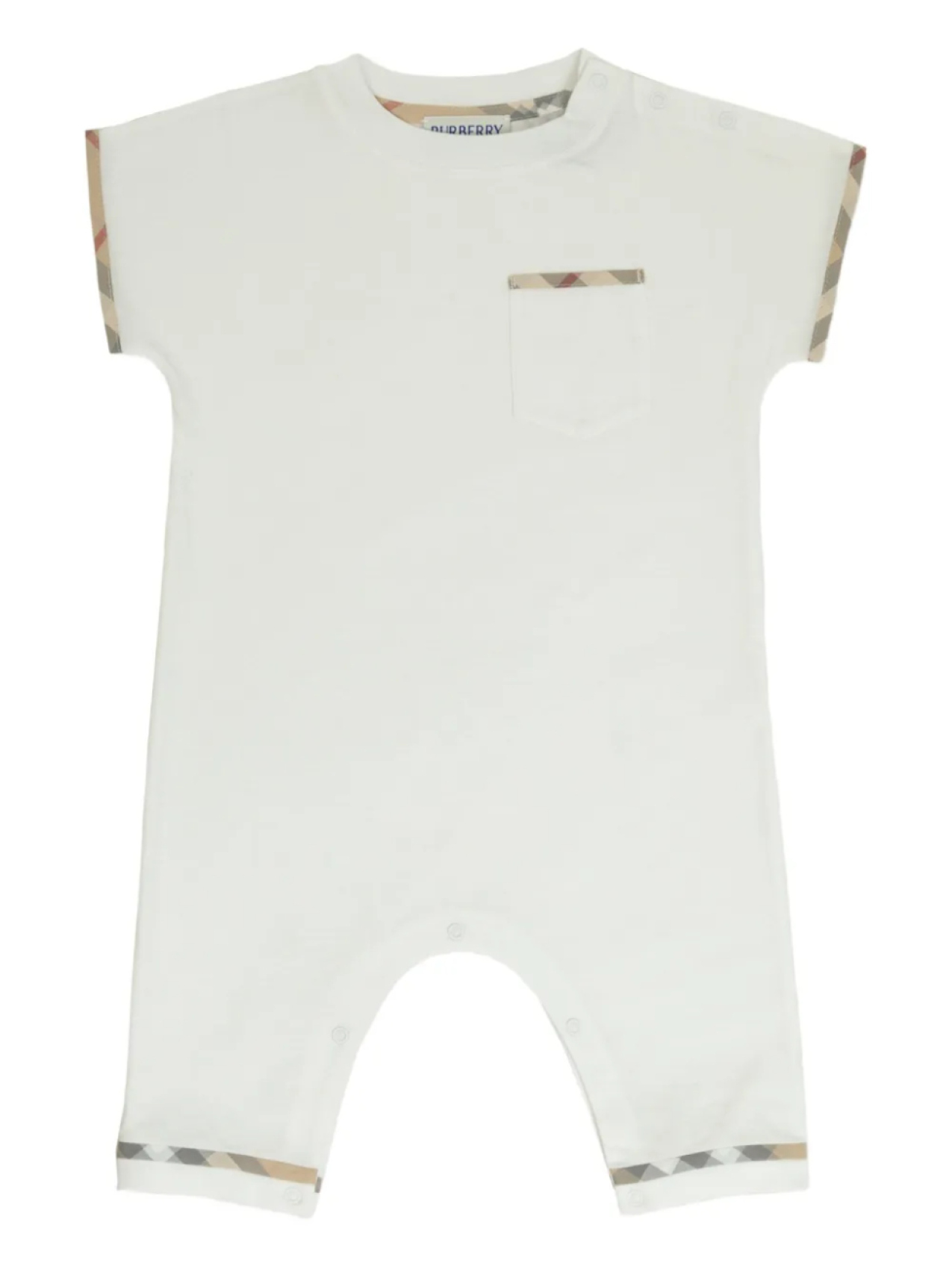 

Короткий комбинезон с карманами Burberry Kids, белый