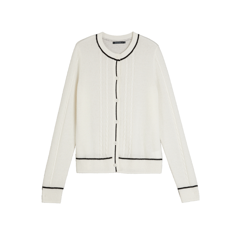 

ELLE Свитер женский Ecru с круглым вырезом, кардиган умеренной длины