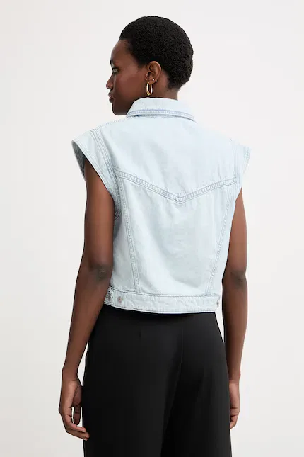 Жилет джинсовый C VEST 1.0 BOSS Orange, синий — фото 3